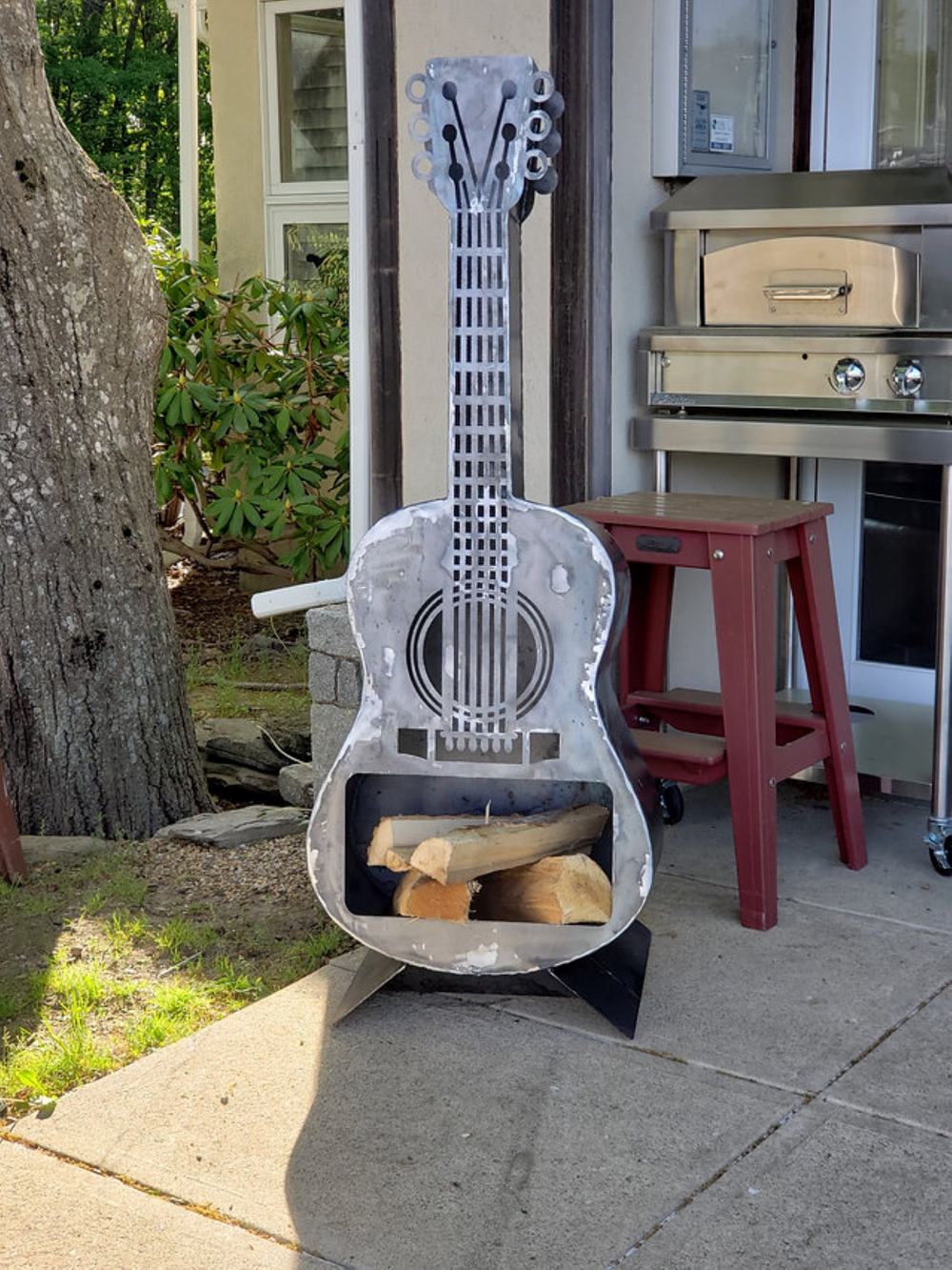Acoustic Guitar Wood Fire Pit